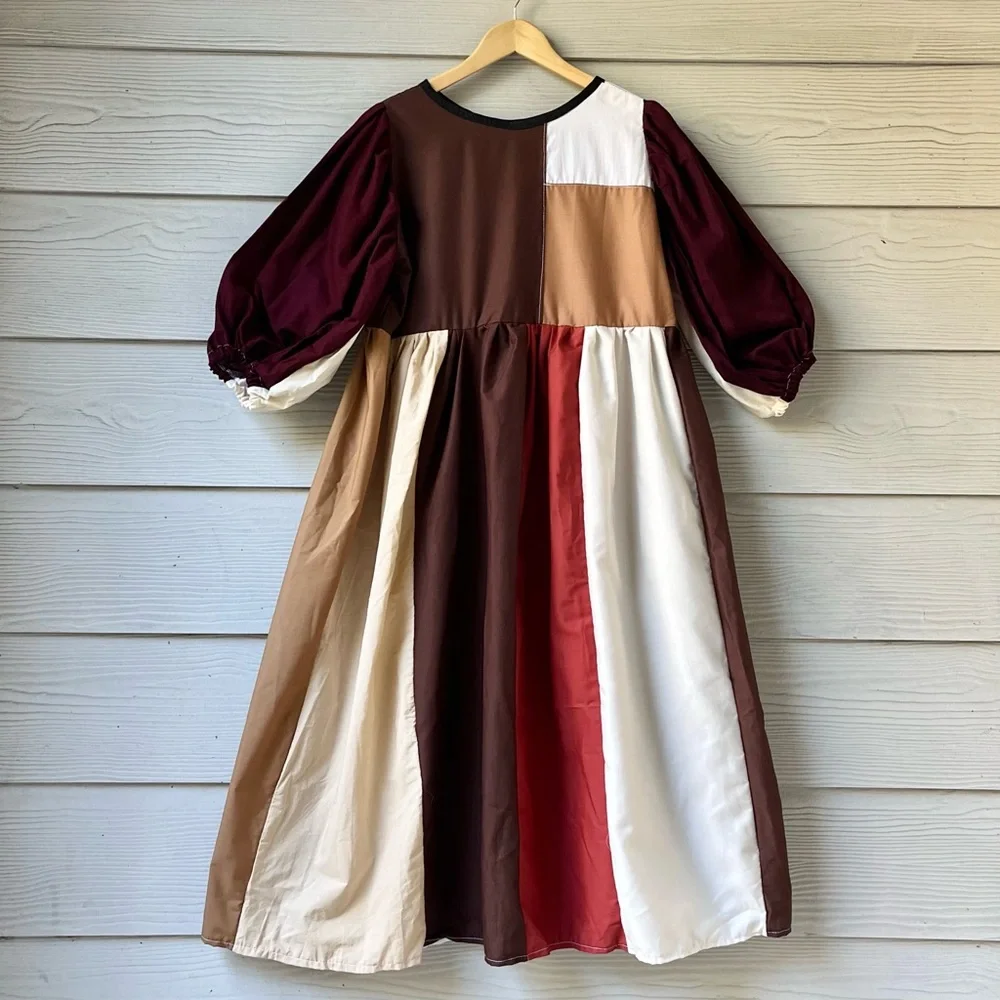 Handmade Upcycled Vintage Christian Dior Puff Sleeve Quilted Dress SKU 10171 - Picture 6 of 16